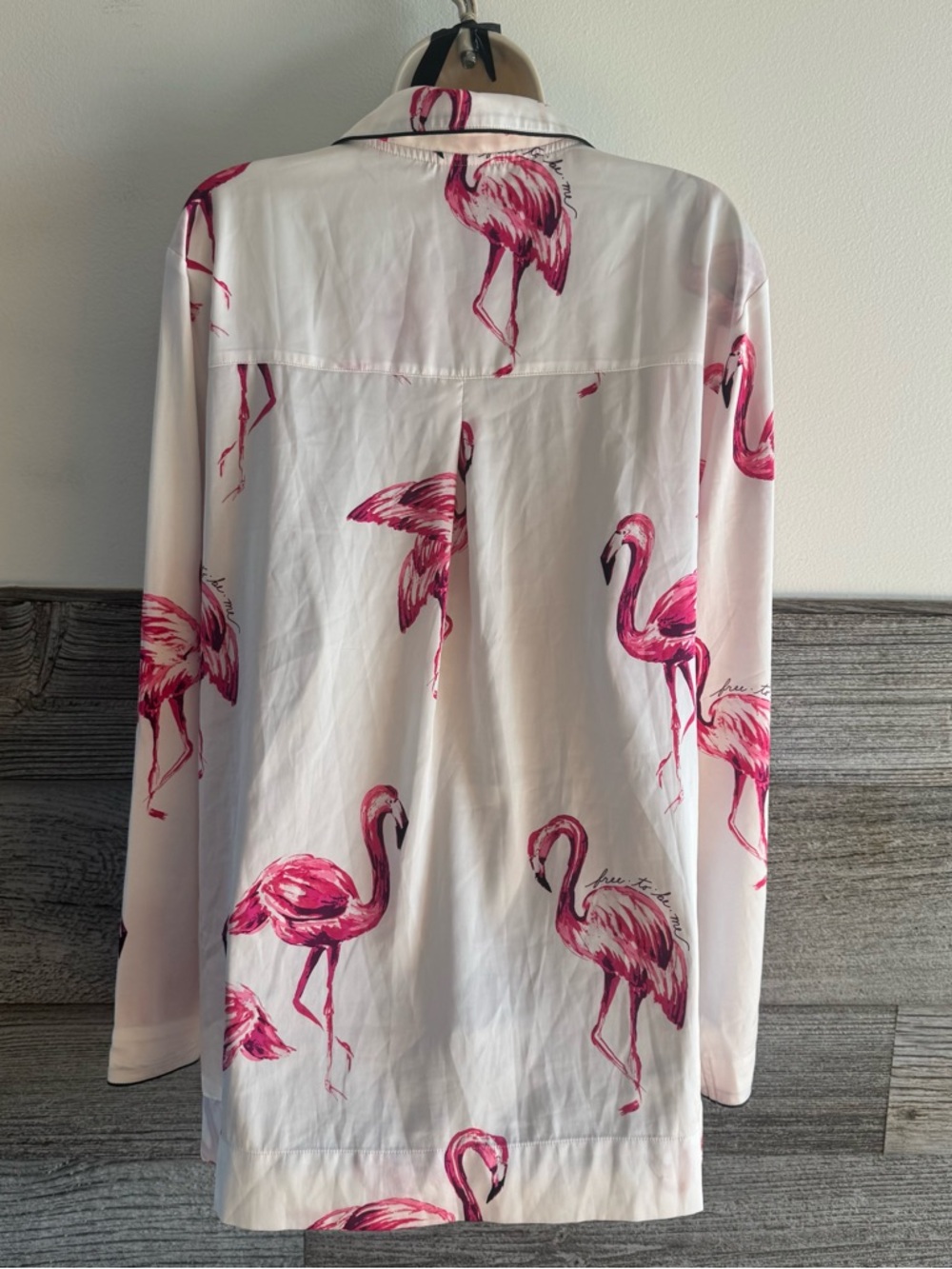 Soma Flamingo Pajama Set 3 Piece Robe Top Pants XL (S1) - Picture 3 of 13